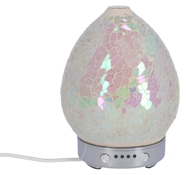 Lampa de masa cu difuzor aromaterapie Mozaic Bianco h 16 cm