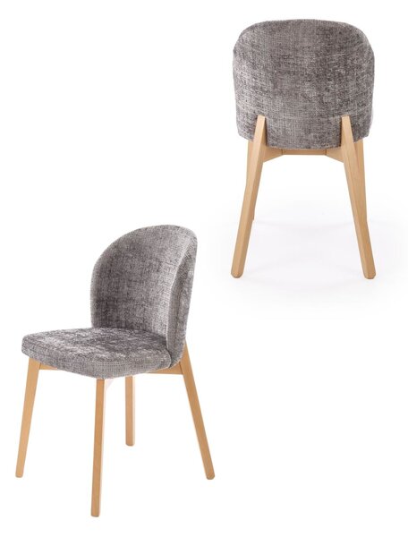 Scaun de dining Basso gri/stejar natural