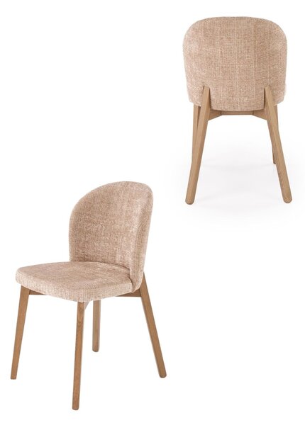 Scaun de dining Basso bej/nuc deschis