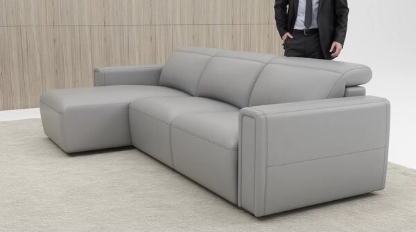 Coltar extensibil Monaco cu depozitare din piele naturala