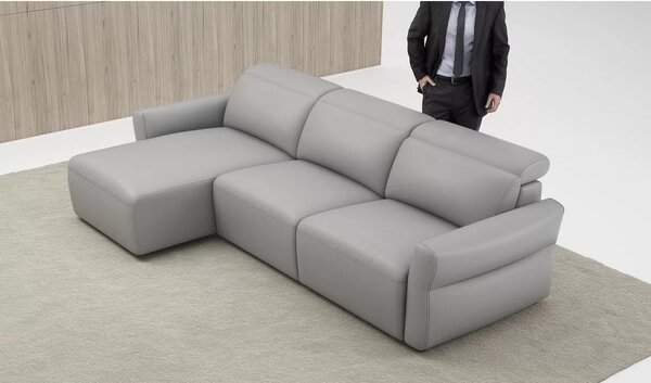 Coltar extensibil Monaco cu depozitare din piele naturala