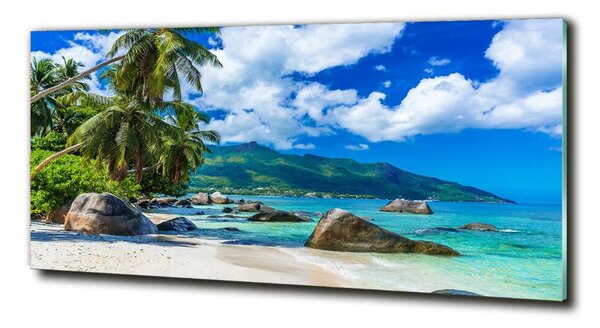 Tablou pe pe sticlă plaja Seychelles