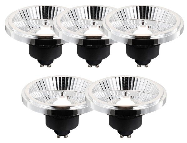 Set de 5 lămpi LED GU10 cu 3 trepte de intensitate luminoasă în Kelvin AR111 10W 800 lm 2700 - 3700K