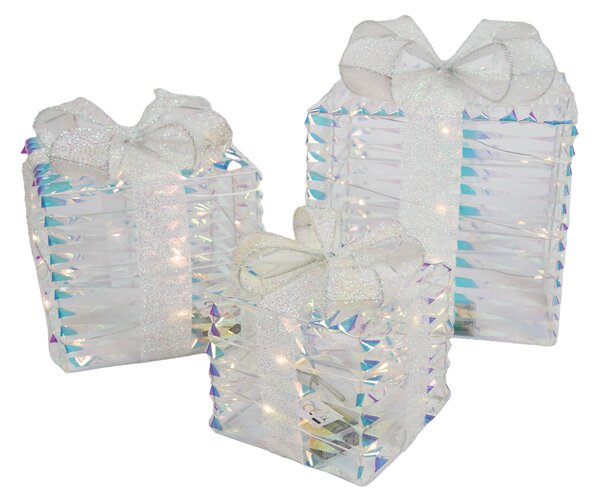 Set de 3 cadouri de Crăciun curcubeu, inclusiv LED - Niji