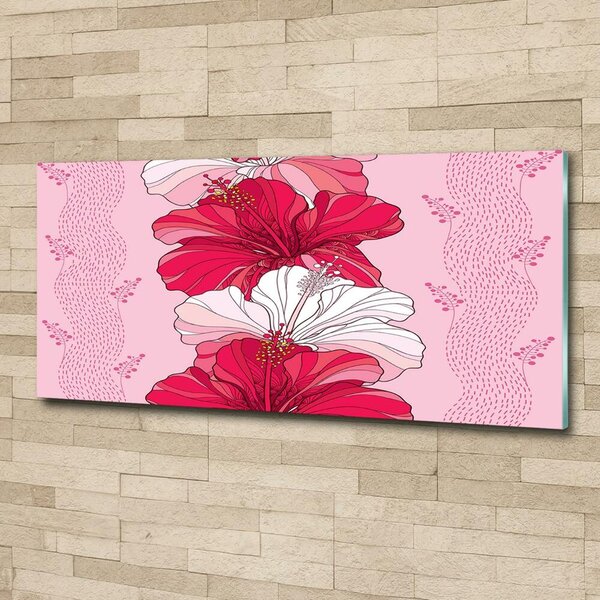 Tablou sticlă flori Hawaii