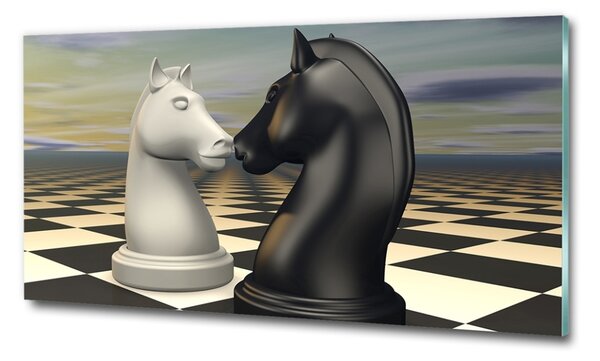 Fotografie imprimată pe sticlă cai de șah