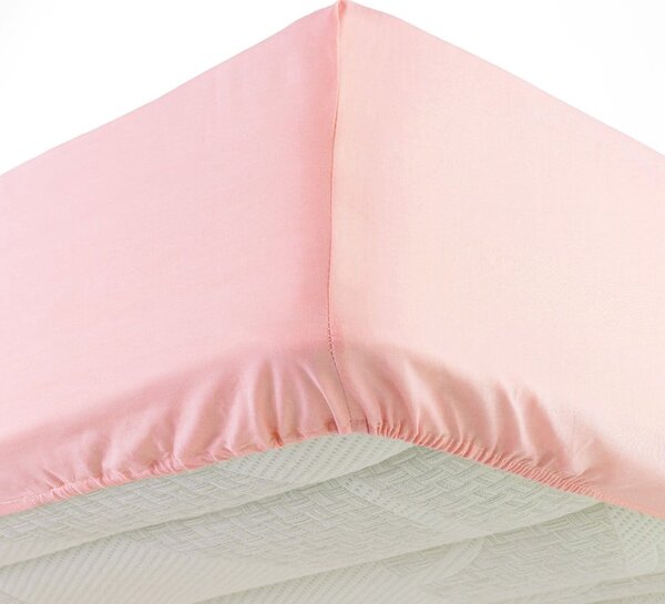 Cearceaf roz din jerseu cu elastic 160x200 cm Jersy – douceur d'intérieur