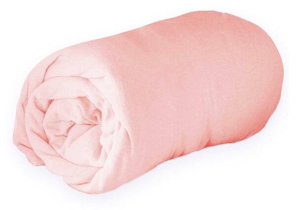 Cearceaf roz din jerseu cu elastic 160x200 cm Jersy – douceur d'intérieur