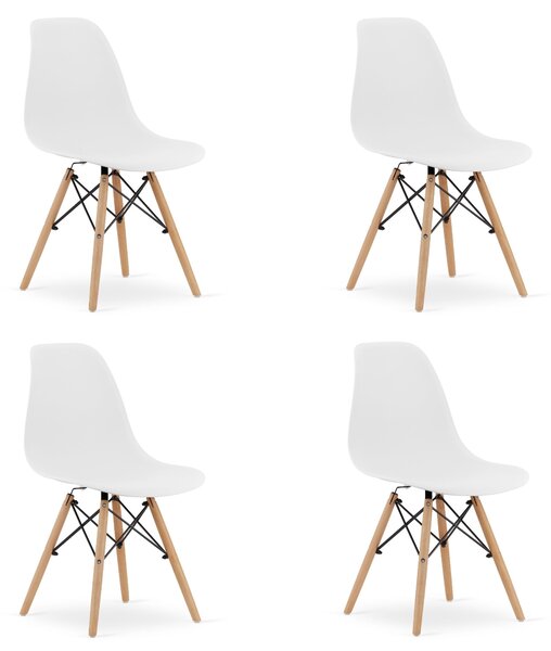 Set 4 Scaune Bucatarie/Dining Velo Albe