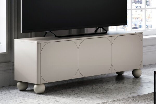 Comodă TV cu 3 uși Sonatia II 150 cm cu picioare sferice - casmir