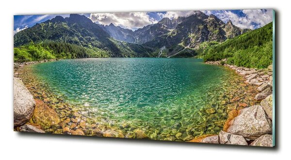 Tablou pe pe sticlă Lacul în munți