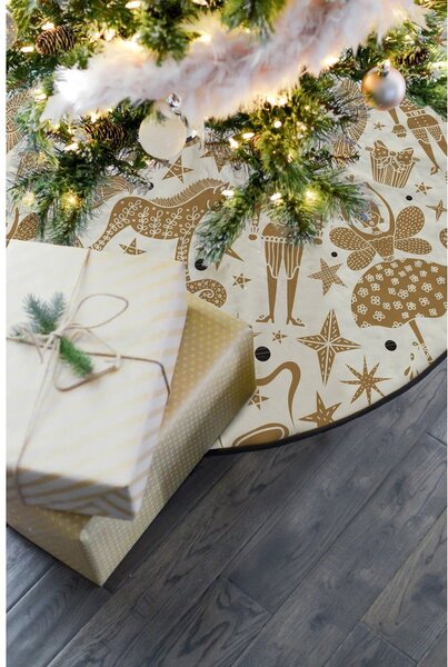 Covor din bumbac pentru bradul de Crăciun Butter Kings Goldan Nut Cracker, ø 130 cm