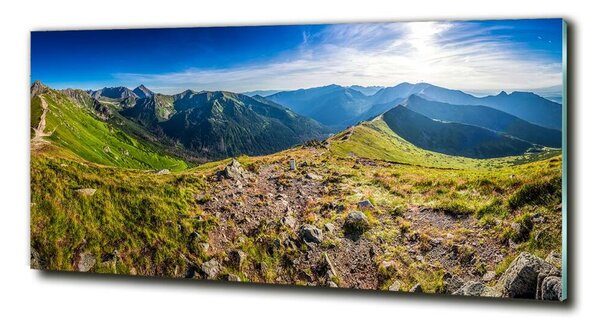 Fotografie imprimată pe sticlă Panorama de munte