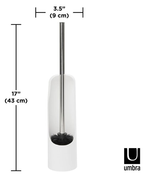 Perie de WC albă din plastic Touch – Umbra