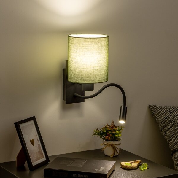 Lampă LED de perete Brilagi NUBILA 1xE27/25W/230V + LED/3W negru/verde