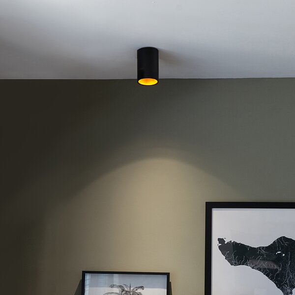 Spot inteligent negru cu auriu, incl. Sursă de lumină WiFi GU10 - Deep