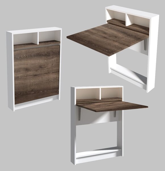 Masă sufragerie extensibilă Brackie (pentru 2 persoane) (alb + Natural). 1071879