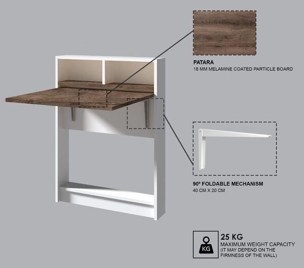 Masă sufragerie extensibilă Brackie (pentru 2 persoane) (alb + Natural). 1071879
