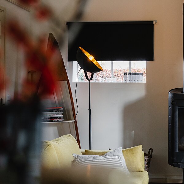 Lampă de podea neagră cu auriu 35 cm reglabilă - Magnax