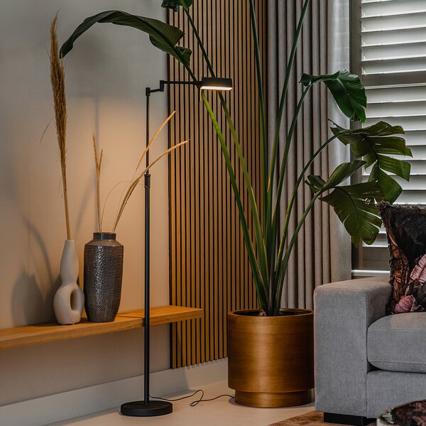 Lampa de podea de design neagră incluzând LED cu dimmer tactil - Notia