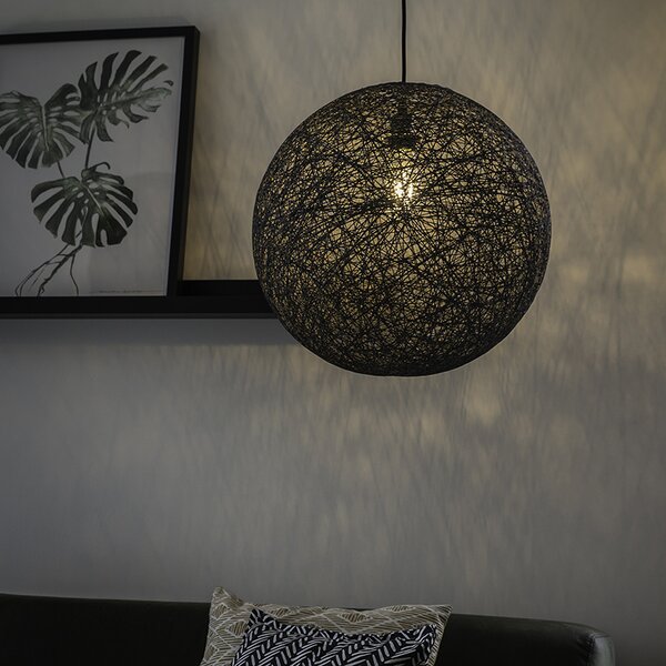 Lampă suspendată neagră 45 cm - Corda