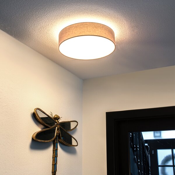Plafoniera gri 40 cm cu LED inclus - Drum LED