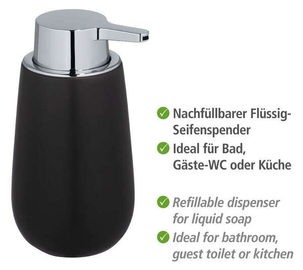 Dozator din ceramică pentru săpun Wenko Badi, negru