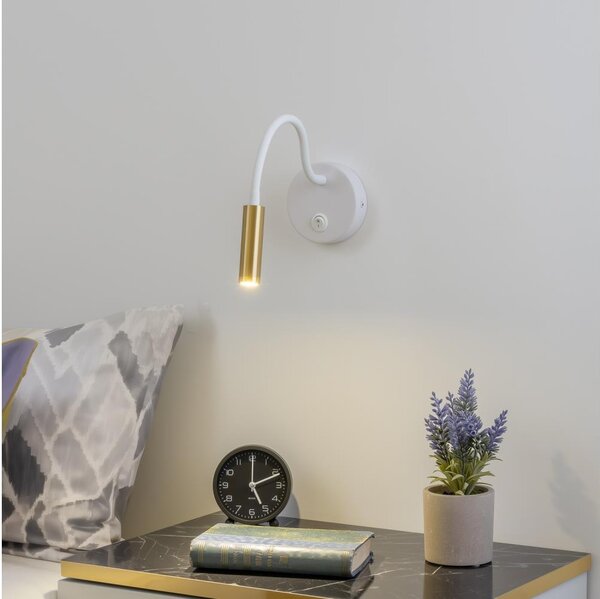 Lampă LED flexibilă de perete Brilagi MAYA LED/3W/230V 4000K alb/auriu