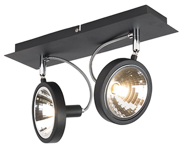 Spotlight de design negru cu 2 lumini reglabile - Nox