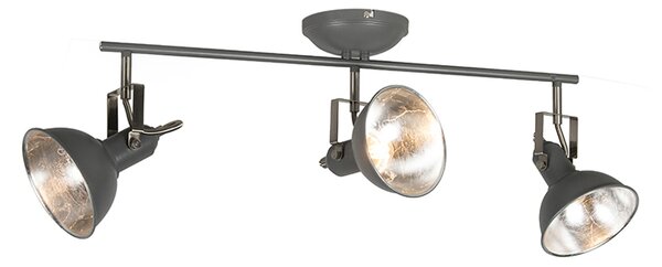 Spotlight industrial antracit rotativ și rabatabil cu 3 lumini - Tommy