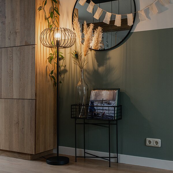 Lampa de podea de design neagră - Johanna