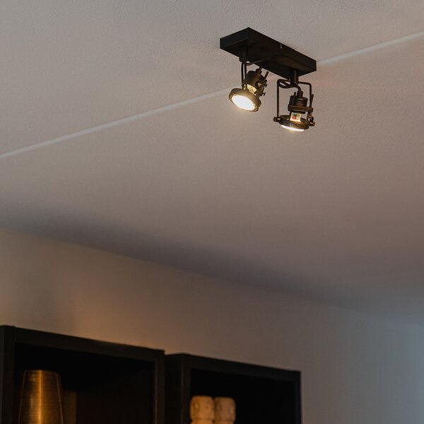 Spotlight industrial negru cu 2 lumini - Suplux