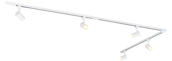 Sistem de iluminat pe șină modern cu 5 spoturi albe monofazate - Iconic Jeana