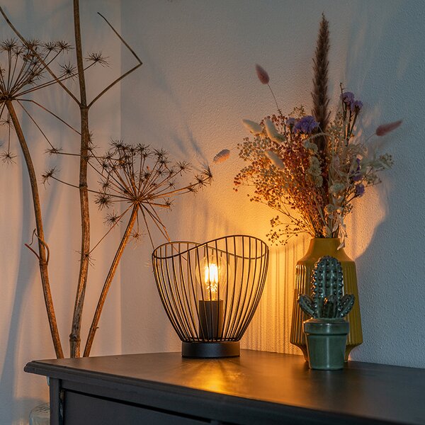 Lampă de masă modernă neagră 20 cm - Pua