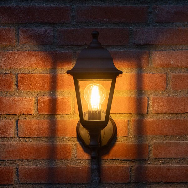 Lampă de perete clasică pentru exterior neagră IP44 - Capital