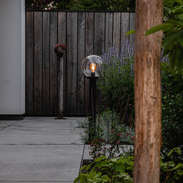 Lampă de exterior cu picior negru cu glob clar 100 cm IP44 - Sfera