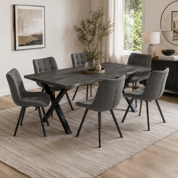 Jídelní židle, šedá, látka, HC-V3068 GREY2