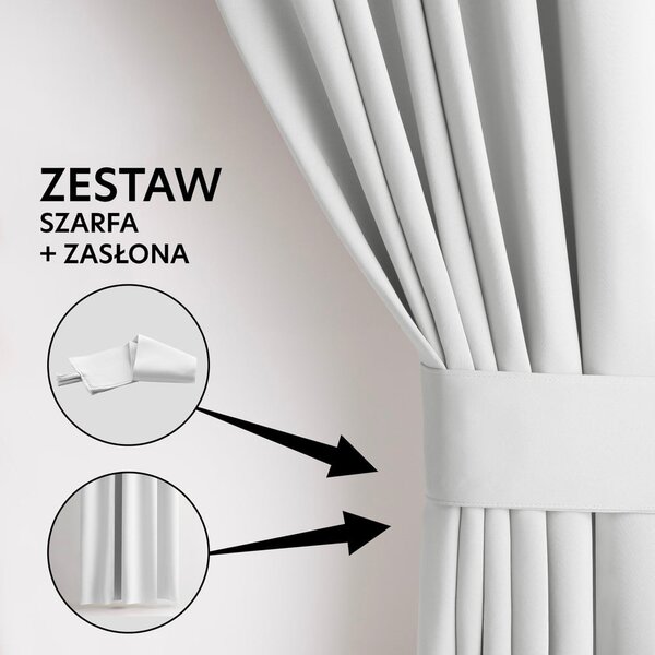 Draperie albă dimout (semi-opacă) 140x270 cm Kierra – Restilo
