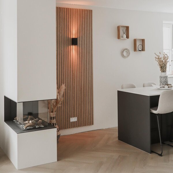 Lampa de perete moderna neagra patrata cu 2 lumini - Sandy