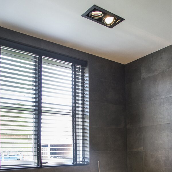 Spot integrat negru reglabil AR111 cu 2 lumini - Oneon