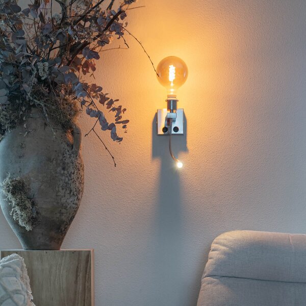 Lampa de perete moderna din otel cu brat flexibil - Brescia Combi