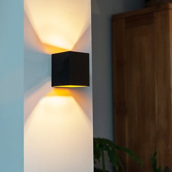 Lampa de perete de design neagră și aurie dreptunghiulară - Sola