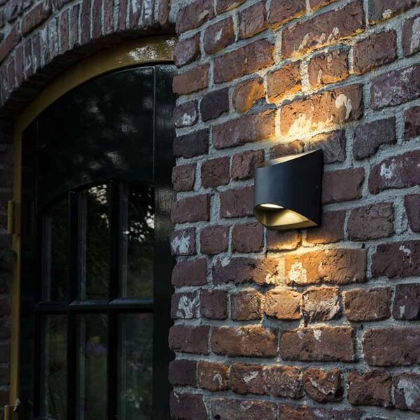 Lampă de perete modernă pentru exterior gri închis cu LED 2 lumini IP54 - Mal