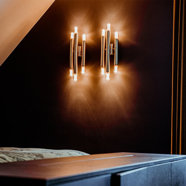 Lampă de perete vintage aurie cu 6 lumini - Tubi