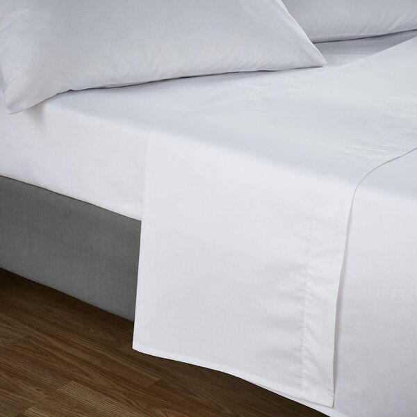 Cearsaf de pat Kotonia Home Hotel, 100% bumbac, Olandina, dimensiunea 150x220 cm (+/- 2%), alb