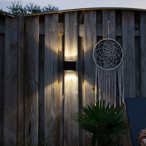 Lampă de perete exterioară modernă neagră cu LED inclus IP44 - Ovum