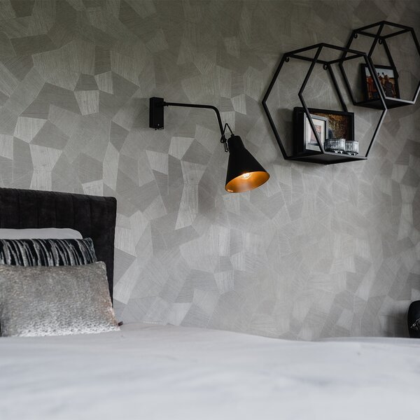 Lampa de perete de design neagră reglabilă - Luna
