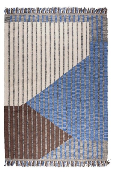 Covor albastru/maro din bumbac 160x230 cm Hampton – Dutchbone