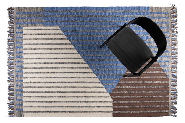 Covor albastru/maro din bumbac 160x230 cm Hampton – Dutchbone