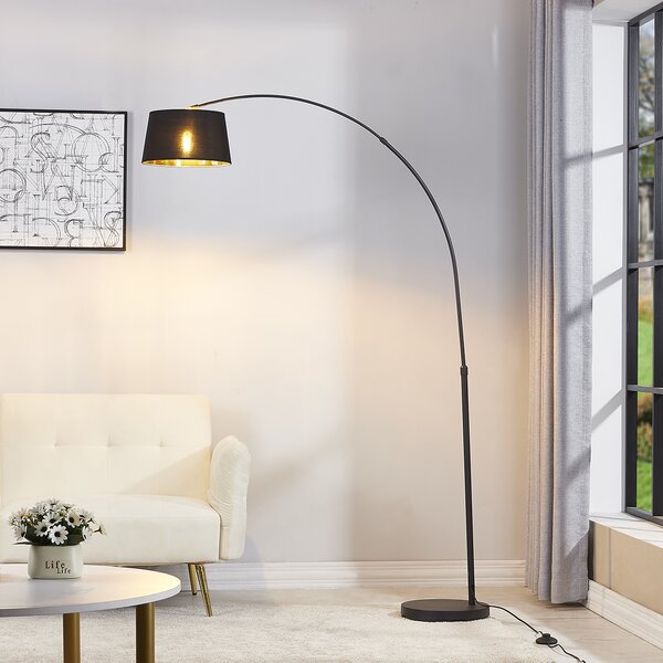 Lampă de podea modernă cu arc negru cu auriu - Arc Basic